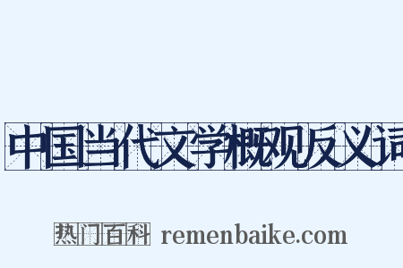 中国当代文学概观反义词是什么意思的图片